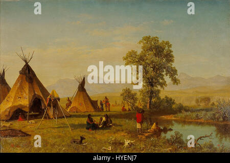 Albert Bierstadt Sioux villaggio nei pressi di Fort Laramie Foto Stock