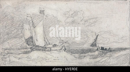 John Sell Cotman Wherries a vela e barche in un mare increspato Google Art Project Foto Stock