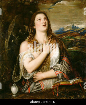 Titian (Tiziano Vecellio) (italiano la Maddalena penitente Google Art Project Foto Stock