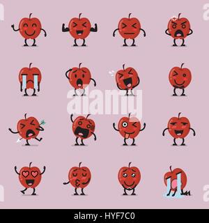 Carattere di Apple gli Emoji set. Funny cartoon emoticon Illustrazione Vettoriale