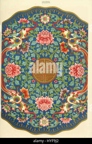Owen Jones’«Examples of Chinese Ornament» (1867) plate 086 espone motivi decorativi cinesi. L'opera enfatizza la complessità dell'ornamento cinese e la sua influenza sul design occidentale nel XIX secolo. Foto Stock
