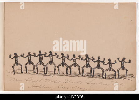 Tommy McRAE Kwatkwat persone New South Wales neri Sydney tribù holding corroboree Sketchbook di attività aborigena Google Art Project Foto Stock