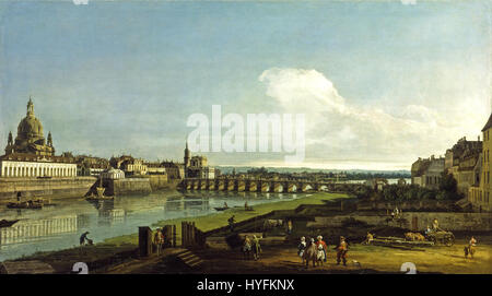 Bernardo Bellotto, il Canaletto Blick auf Dresden mit der Frauenkirche (North Carolina Museum of Art) Foto Stock