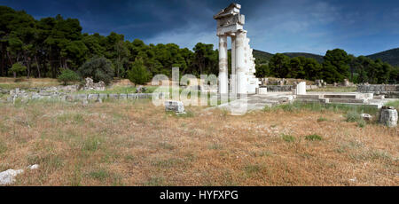 Panorama di Asclepeion, Epidauro, Grecia PtII Foto Stock