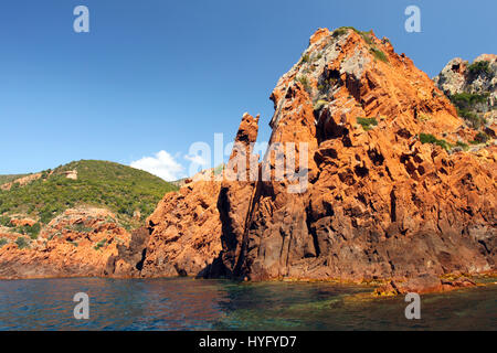 La riserva naturale di Scandola Corsica Foto Stock