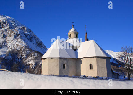 Francia, Savoie (73), Vallée des Belleville, Saint-Martin-de-Belleville, cappella Notre-Dame-de-la-Vie // Francia, Savoie, valle di Belleville, Saint M Foto Stock