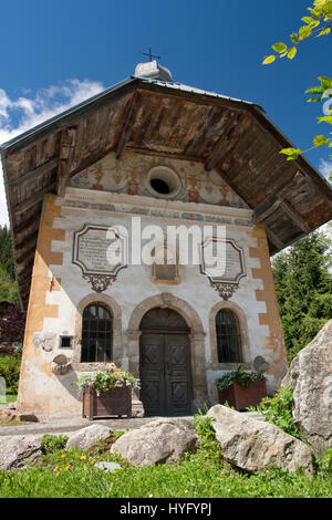 Francia, Alta Savoia (74), Saint-Gervais, Chapelle des Chattrix sur le sentier du barocco // Francia, Haute-Savoie, Saint-Gervais, cappella di Chattrix o Foto Stock