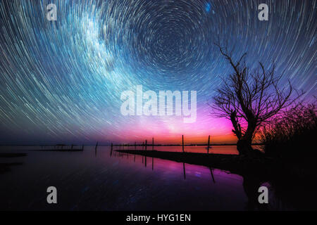 Isola del Sud, Nuova Zelanda: immagini spettacolari della Via Lattea e AURORA AUSTRALIS è stata bloccata da un devoto stargazer. Le stelle non sono mai state così brillante come hanno in questi scatti illuminante. La diversa prospettiva è dovuta alle foto da adottare sulla South Island, in Nuova Zelanda dove la Via Lattea è chiara come il giorno. Le foto mostrano anche il respiro-takingly bella Aurora Australis in rosa fluorescente e giallo. Kiwi fotografo Paul Wilson (29) esegue regolarmente i viaggi su strada di oltre nove di centinaia di chilometri per raggiungere il luogo ottimale per il cielo di notte fotografia, spendere fino a fo Foto Stock