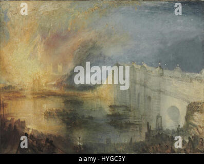 Turner la bruciatura delle case dei signori e Commons Foto Stock