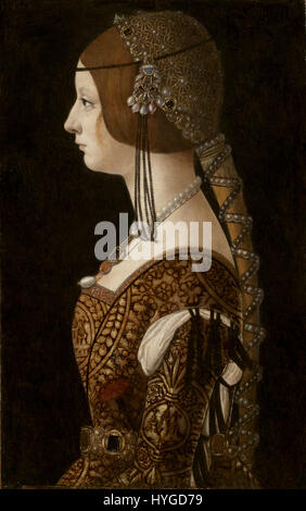 Bianca Maria Sforza da Ambrogio de Predis (1493) Foto Stock