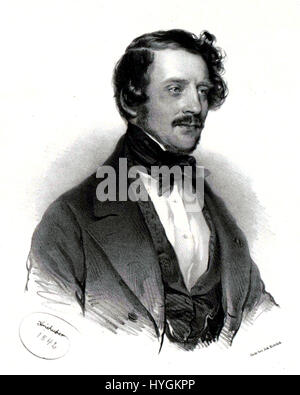 Gaetano Donizetti (ritratto da Joseph Kriehuber, 1842) Foto Stock