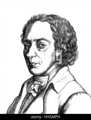 Johann Elert Bode è stato un astronomo e matematico tedesco del XVIII secolo. È noto soprattutto per i suoi contributi alla comprensione del moto planetario e alla formulazione della legge di Bode, che descriveva le distanze dei pianeti dal Sole. Foto Stock