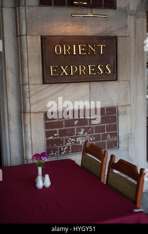 L'Orient Express Ristorante Sirkeci Gar, stazione ferroviaria, Istanbul, Turchia Foto Stock