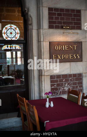 L'Orient Express Ristorante Sirkeci Gar, stazione ferroviaria, Istanbul, Turchia Foto Stock