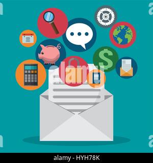 Sms e icona impostare Illustrazione Vettoriale