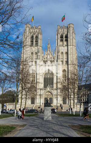 Sts Michel et Gudule chiesa a Bruxelles Foto Stock