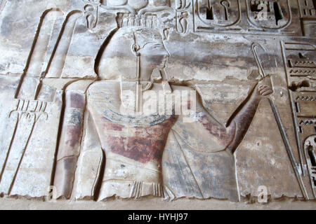 Sollievo al tempio mortuario di Ramesse III a Medinet Habu Foto Stock