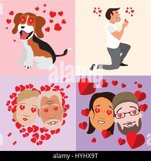 Set di caratteri di amore Illustrazione Vettoriale