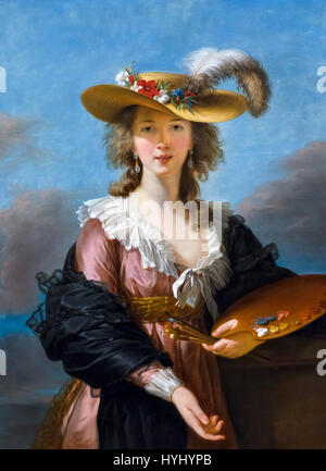 Élisabeth Vigée le Brun (1755-1842) "il ritratto di sé in un cappello di paglia", olio su tela, dopo il 1782. Foto Stock