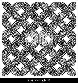 Modellato astratto modello circolare di cerchi in nero Illustrazione Vettoriale