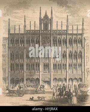 1855 Nuova sala massonico, Philadelphia, Pennsylvania. Dedicato a Settembre 26, eretta dalla Gran Loggia di Pennsylvania. Riccamente ornati Grand Lodge stanza in stile gotico è di 78'x42' nella dimensione, con galleria a west end oltre l'Ante-Rooms e installatore di camera. Foto Stock