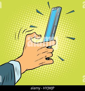 Toccare gesto su uno smartphone Illustrazione Vettoriale