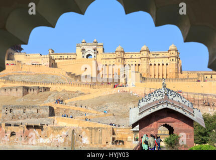 Il Festung von ambra, ambra Fort, Jaipur, Rajasthan, Indien Foto Stock