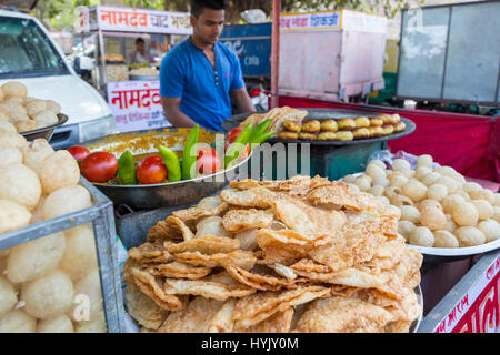 Verkaufsstände, Strassenszene vor der Festung von ambra, ambra Fort, Jaipur, Rajasthan, Indien Foto Stock