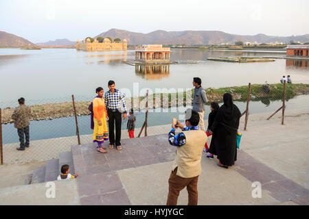 Jal Mahal der Wasserpalast, Jaipur, Rajasthan, Indien Foto Stock