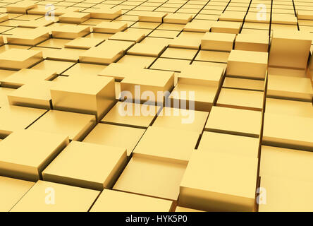 Cubi di oro 3D render image Foto Stock