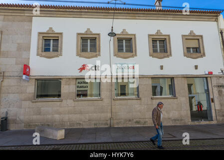 Il banco CTT banca postale sulla Rua de Brito Capelo Street nella città di Matosinhos, confina con il Porto, parte del Grande Porto sottoregione in Portogallo Foto Stock