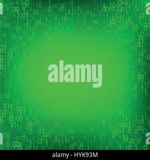 Abstract isolato di color verde codice binario autunno sfondo, elemento di programmazione a sfondo illustrazione vettoriale Illustrazione Vettoriale