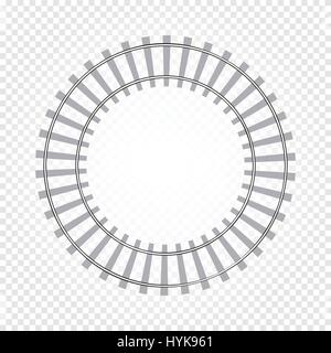 Abstract isolato di color grigio forma rotonda strada ferrata sul fondo a scacchi, scherma illustrazione vettoriale Illustrazione Vettoriale