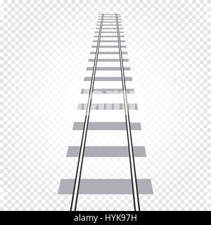 Abstract isolato di color grigio strada ferrata sul fondo a scacchi, ladder illustrazione vettoriale Illustrazione Vettoriale