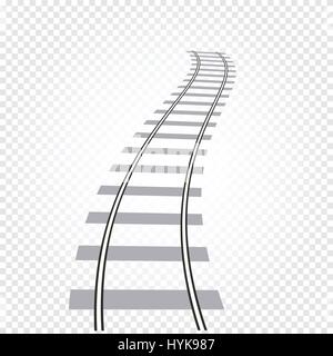 Abstract isolato di color grigio strada ferrata sul fondo a scacchi, ladder illustrazione vettoriale Illustrazione Vettoriale