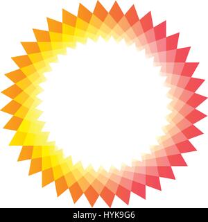 Isolate il rosa e il colore giallo sole logotipo, astratta forma rotonda logo su sfondo bianco illustrazione vettoriale Illustrazione Vettoriale