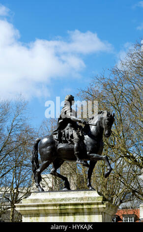 Re Guglielmo III statua, Queen Square, Bristol, Regno Unito Foto Stock