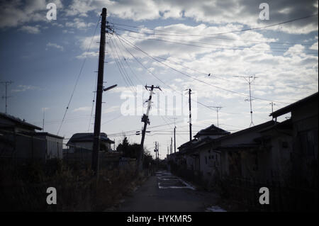 OTAMA VILLAGE, FUKUSHIMA: una famiglia di cinque anni di lotta per superare il disastro Fukushima vivendo nella zona di radiazione sono stati documentati in un toccante foto-relazione. La famiglia Sanpei di Otama Village, ad appena 40 miglia dall'Fukushima disastro nucleare, hanno combattuto per mantenere la loro azienda casearia conservato e difendere il loro modo di vita contro fughe radioattive. Le immagini, le ultime delle quali sono state prese solo questo mese, eventualmente mostrano Toshinori e Keiko ancora una volta in piedi di fronte ad un aspetto sano mandria. Il "pioggia nera" foto-progetto è stato creato da Tokyo foto-giornalista Soichiro Koriy Foto Stock