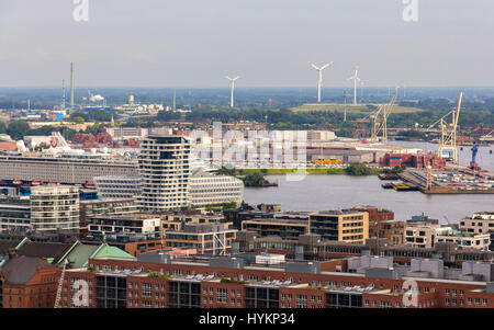 Vista aerea di Amburgo, Germania Foto Stock