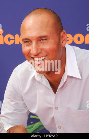 Derek Jeter assiste il 2015 Nickelodeon Kids Choice Awards di sport a UCLA nel luglio 16th, 2015 a Los Angeles, California. Foto Stock