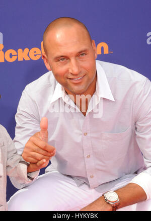 Derek Jeter assiste il 2015 Nickelodeon Kids Choice Awards di sport a UCLA nel luglio 16th, 2015 a Los Angeles, California. Foto Stock