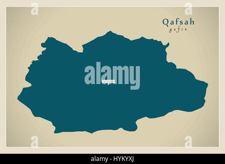 Mappa moderno - Qafsah TN Illustrazione Vettoriale