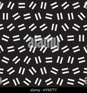Geometriche forme sparse. Vector Seamless schema bianco e nero Illustrazione Vettoriale