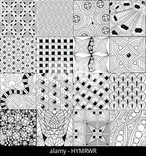 Disegnata a mano zentangle sfondo per la pagina di colorazione Illustrazione Vettoriale