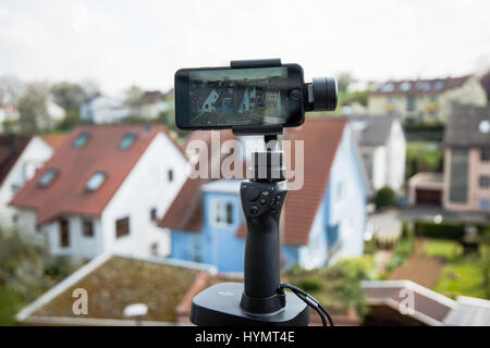 Smartphone panorama video setup Foto Stock