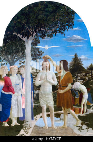 Il Battesimo di Cristo di Piero della Francesca (c.1415/20-1492), olio di pioppo, 1450 Foto Stock
