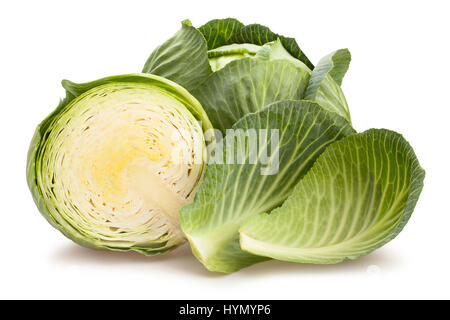 Cavolo tagliato a fette isolato Foto Stock