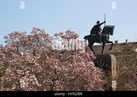 Re Tomislav statua a Zagabria in Croazia Foto Stock