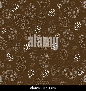 Illustrazione di pasqua. Configurazione perfetta per il tuo design. Uova di cioccolato. I dolci preferiti. Utilizzare per la decorazione, stampa, progettazione imballaggi alimentari Illustrazione Vettoriale