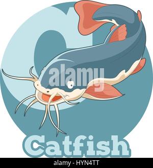 Immagine vettoriale di ABC Cartoon Catfish Illustrazione Vettoriale